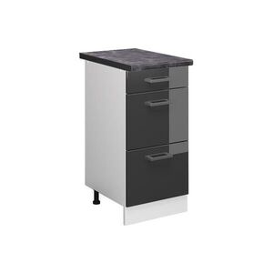 Vicco SPODNÍ SKŘÍŇKA KUCHYŇSKÉ LINKY R-Line Antracitový vysoký lesk 40 cm se zásuvkami, PD Antracit obraz