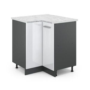 Vicco ROHOVÁ SKŘÍŇKA R-Line Bílá vysoký lesk 75.6 cm PD Mramor obraz