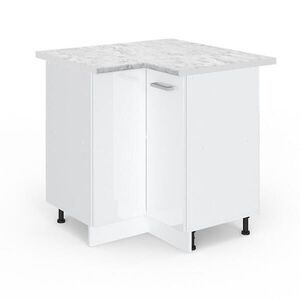 Vicco ROHOVÁ SKŘÍŇKA R-Line Bílá vysoký lesk 75.6 cm s pracovní deskou obraz