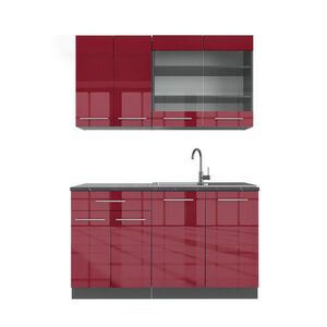 Vicco JEDNOTKOVÁ KUCHYNĚ Fame-Line Bordeaux vysoký lesk/antracitová 140 cm , PD Antracit obraz