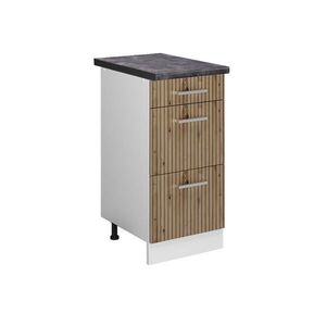 Vicco SPODNÍ SKŘÍŇKA KUCHYŇSKÉ LINKY R-Line Řemeslný dub 40 cm se zásuvkami, PD Antracit obraz