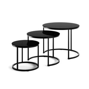 Vicco STOLEČEK KÁVOVÝ STOLÍK Montreal Sklo 55 x 55 cm 3 díly obraz