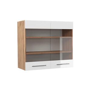 Vicco SKLENĚNÁ KUCHYŇSKÁ SKŘÍŇKA Fame-Line Bílá vysoký lesk 80 cm obraz