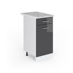 Vicco UNIVERZÁLNÍ ZÁKLADNÍ JEDNOTKA R-Line Antracitový vysoký lesk 40 cm se zásuvkou, s pracovní deskou obraz