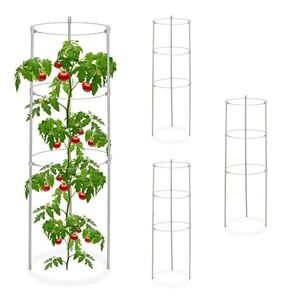 Relaxdays OPORA Šedá 4dílná sada Kov plast 60 cm obraz