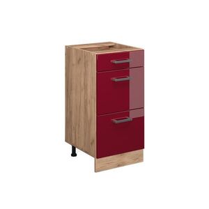 Vicco SPODNÍ SKŘÍŇKA KUCHYŇSKÉ LINKY R-Line Červená vysoký lesk 40 cm se zásuvkami, bez pracovní desky obraz
