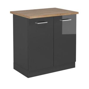 Vicco SKŘÍŇKA POD DŘEZ R-Line Antracitový vysoký lesk 80 cm , PD Dub obraz