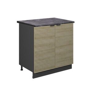 Vicco SPODNÍ SKŘÍŇKA KUCHYŇSKÉ LINKY Fame-Line, Dubový panel/Antracit, 80 cm pracovná doska antracitová obraz