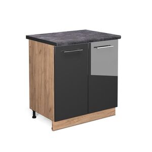 Vicco SKŘÍŇKA POD DŘEZ Fame-Line Antracitový vysoký lesk 80 cm , PD Antracit obraz