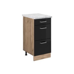 Vicco SPODNÍ SKŘÍŇKA KUCHYŇSKÉ LINKY R-Line Černý vysoký lesk 40 cm PD Mramor obraz