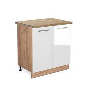 Vicco SKŘÍŇKA POD DŘEZ Fame-Line Bílá vysoký lesk 80 cm , PD Dub obraz