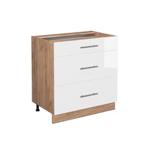 Vicco SPODNÍ SKŘÍŇKA KUCHYŇSKÉ LINKY Fame-Line Bílá vysoký lesk 80 cm se 3 zásuvkami, bez pracovní desky obraz