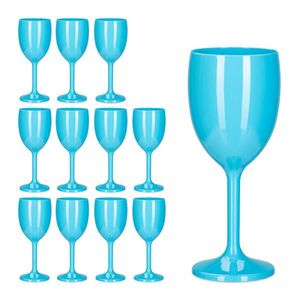 Relaxdays SKLENICE Tyrkysové na víno 12-dílná-sada plast 250 ml obraz