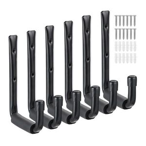 Relaxdays HÁKY Černé 6dílný-set ocel U tvar 22 cm obraz