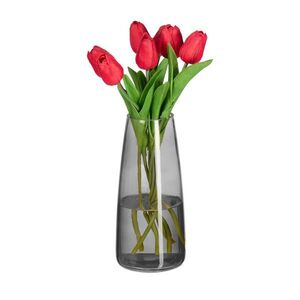 Relaxdays VÁZA Šedá sklo výška 21, 5 cm obraz