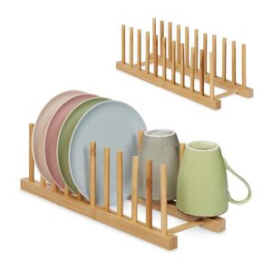 Relaxdays ODKAPÁVAČ Přírodní 2dílný-set Bambus obraz