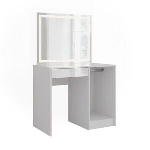 Vicco TOALETNÍ STOLEK Sherry Bílá/bílý vysoký lesk 89.8 cm s LED zrcadlem obraz