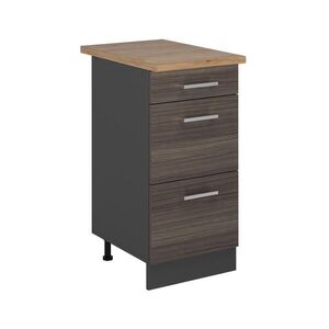 Vicco SPODNÍ SKŘÍŇKA KUCHYŇSKÉ LINKY R-Line Ušlechtilá šedá 40 cm se zásuvkami, PD Dub obraz