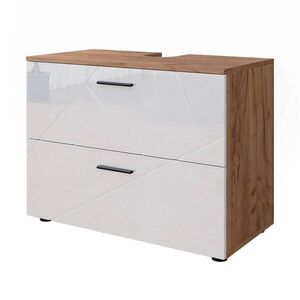 Vicco ZÁKLADNÍ SKŘÍŇKA POD UMYVADLO Irma Bílý vysoký lesk/zlatý dub power 80 x 58.6 cm obraz