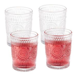 Relaxdays SKLENICE Transparentní 4ks-Set sklo 300 ml obraz