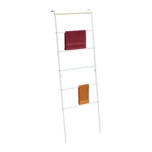 Relaxdays ŽEBŘÍK Bílý na ručníky kovový 6 příček 160, 5 cm obraz