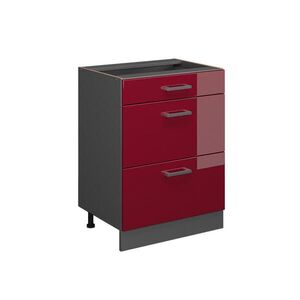 Vicco SPODNÍ SKŘÍŇKA KUCHYŇSKÉ LINKY R-Line Červená vysoký lesk 60 cm se zásuvkami, bez pracovní desky obraz