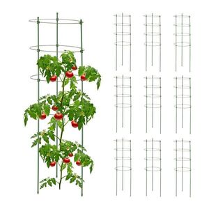 Relaxdays OPORA Zelená 10-kusová-sada ocel plast 90 cm obraz