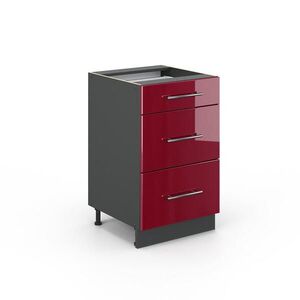 Vicco SPODNÍ SKŘÍŇKA KUCHYŇSKÉ LINKY Fame-Line Bordó červená vysoký lesk 50 cm bez pracovní desky obraz
