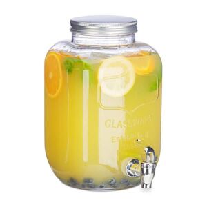 Relaxdays DÁVKOVAČ NÁPOJŮ Průhledný sklo s kohoutkem 5 L obraz