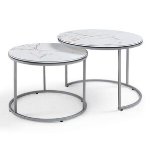 [en.casa] SADA KONFERENČNÍCH STOLKŮ Skagen 2dílná 70/70/50 cm obraz
