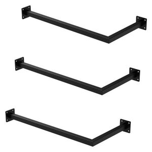 ML-DESIGN VĚŠÁK 3dílná sada do rohu V 30 cm x Š 60 cm černý z oceli ve tvaru U obraz