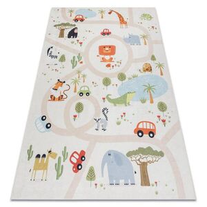 rugsX BAMBINO 1165 mycí kobereček Zoologická zahrada pro děti protiskluz - béžový 80/150 cm obraz