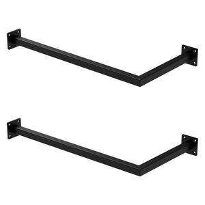 ML-DESIGN VĚŠÁK 2ks sada do rohu V30 cm x Š60 cm černý z oceli ve tvaru U obraz