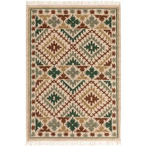 benuta RUČNÍ tkaný kilim Zohra Zelená 120x170 cm obraz