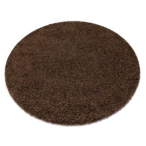 rugsX KULATÝ koberec SOFFI shaggy 5cm hnědý 120 cm obraz