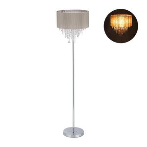 Relaxdays LAMPADÉR Šedý Stříbrný Organza Křišťál E27 60 W obraz