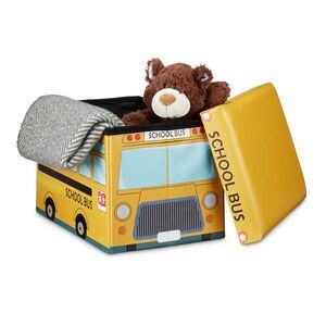 Relaxdays TRUHLA Vícebarevná motiv školní autobus 37 L obraz