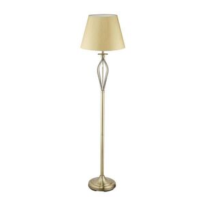 Relaxdays STOJACÍ LAMPA Zlatá antický vzhled látkové stínidlo E27 obraz