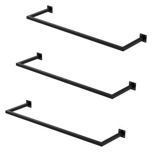 ML-DESIGN VĚŠÁK NA OBLEČENÍ, sada 3 ks, obdélníkový, výška 30 cm x šířka 110 cm, černý, z oceli obraz