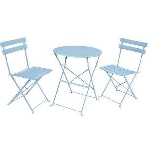 RAUMHIRSCH FURNITURE SKLÁDACÍ STŮL se skládacími židlemi, sada modrá 42/81/42 obraz