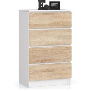 RAUMHIRSCH FURNITURE KOMODA bílá, dub Sonoma 99/60/40 obraz