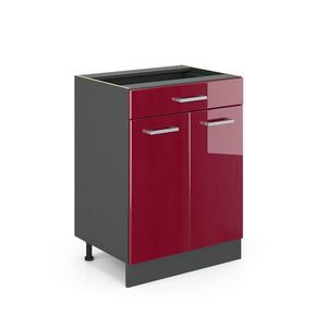 Vicco SPODNÍ SKŘÍŇKA KUCHYŇSKÉ LINKY R-Line Červená vysoký lesk 60 cm se zásuvkou, bez pracovní desky obraz