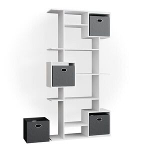 Vicco DĚLICÍ STĚNA Cube Bílá 92 x 187.7 cm se 2 skládacími boxy obraz
