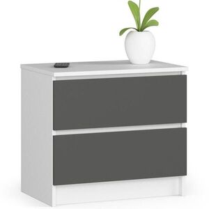 RAUMHIRSCH FURNITURE KOMODA bílá, grafitově šedá 55/60/40 obraz