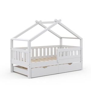 VitaliSpa DOMEČKOVÁ POSTEL Design Bílá 80x160 cm s lůžkem pro hosty obraz