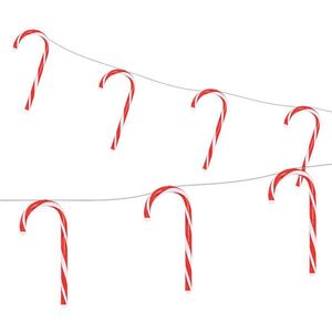 ECD-Germany SVĚTELNÁ ŘETĚZ 330 cm 7 cukrových tyčinek s 28 LED diodami teplá bílá obraz