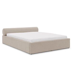 S-Style ČALOUNĚNÁ POSTEL 200/200 cm Josy v designovém vzhledu s úložným prostorem a lamelovým roštem, ve světle šedé chenille látce obraz