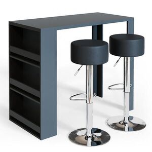 Vicco STOJACÍ BAROVÝ STŮL SE ŽIDLEMI Antracit 57 x 117 cm se 2 barovými stoličkami obraz