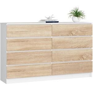 RAUMHIRSCH FURNITURE KOMODA bílá, dub Sonoma 99/160/40 obraz