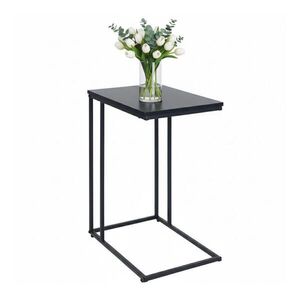 Relaxdays ODKLÁDACÍ STOLEK Černý tvar C MDF 64 cm obraz